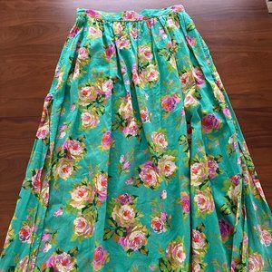 Never worn J.Crew Sheer Cotton Voile Skirt in Rose Garden Green